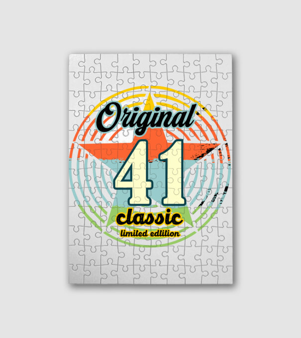 original classic, limited edition, születésnapi embléma, 41 éves minta fehér pólón
