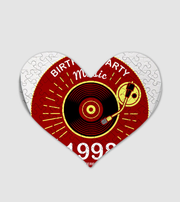 BIRTHDAY PARTY MUSIC, BAKELIT LEMEZJÁTSZÓ 1998 STEREO minta fehér pólón