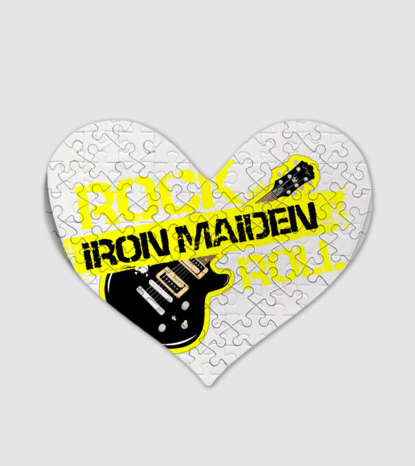 rock and roll gitár IRON MAIDEN minta fehér pólón