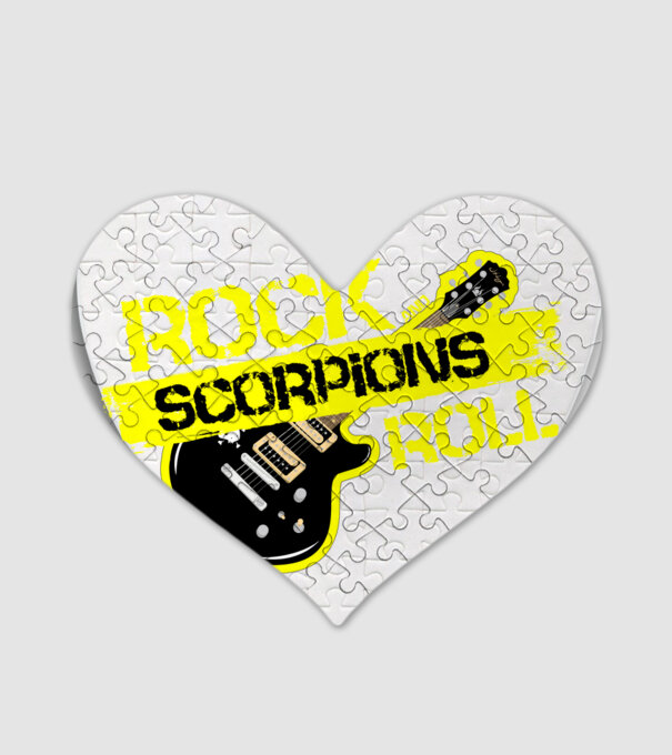 rock and roll gitár SCORPIONS minta fehér pólón