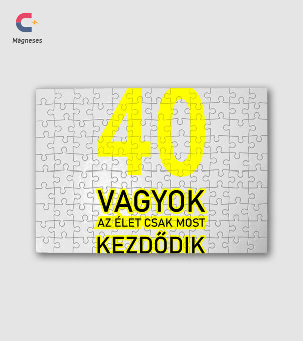 40 VAGYOK, AZ ÉLET CSAK MOST KEZDŐDIK. 40 ÉVES minta fehér pólón