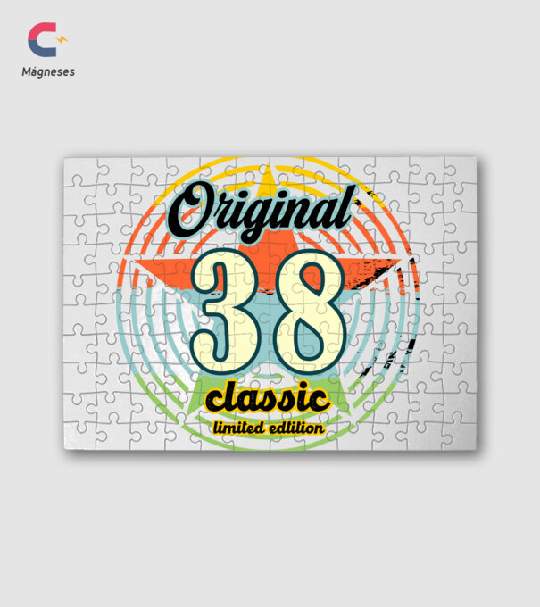original classic, limited edition, születésnapi embléma, 38 éves minta fehér pólón