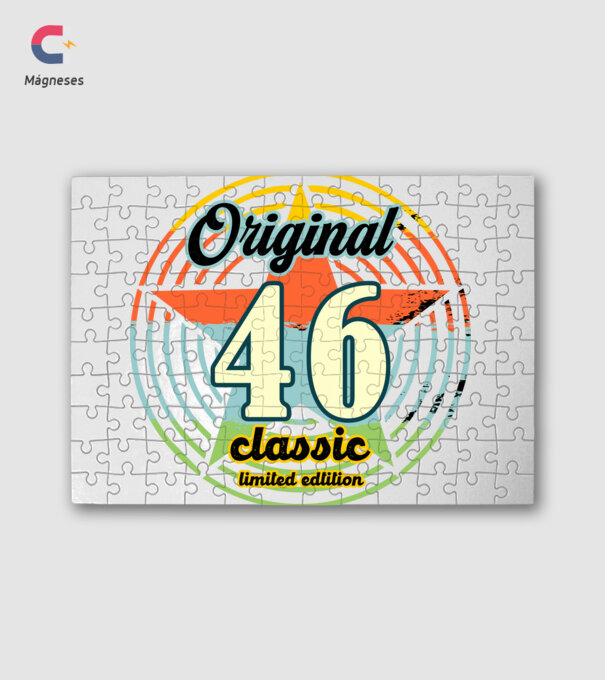 original classic, limited edition, születésnapi embléma, 46 éves minta fehér pólón
