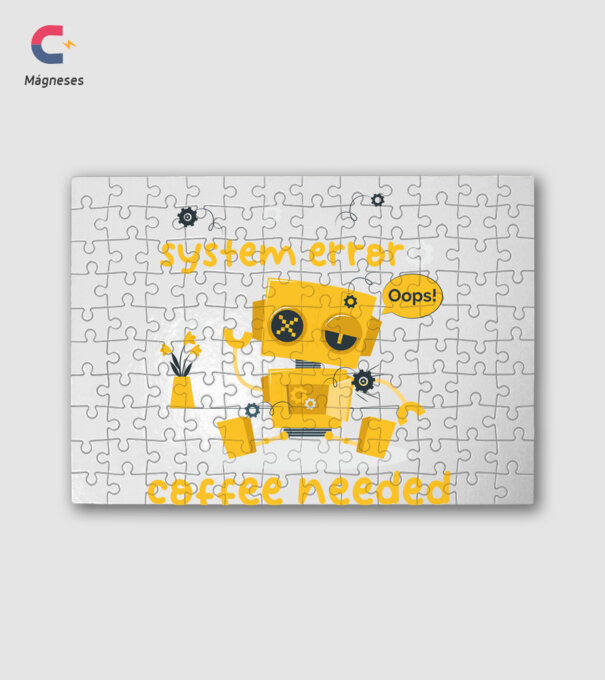 system error coffee needed robot minta fehér pólón