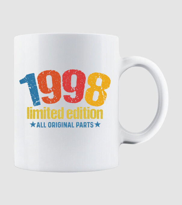 1998 limited edition ,all original parts, születésnapi felirat minta fehér pólón