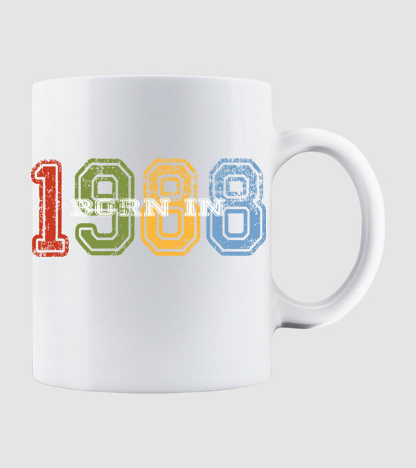 born in 1988 születésnapi felirat minta fehér pólón