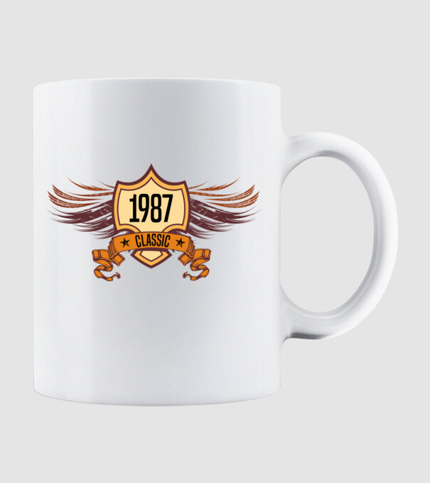 classic szülinapi embléma 1987 minta fehér pólón