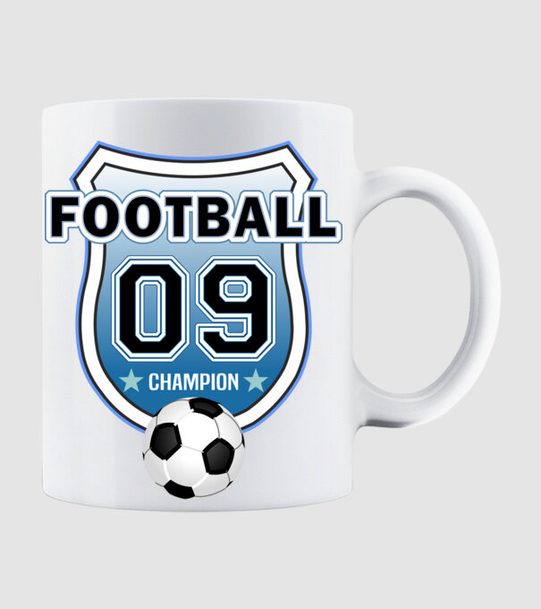 football champion focistás szülinapi embléma 9 éves minta fehér pólón