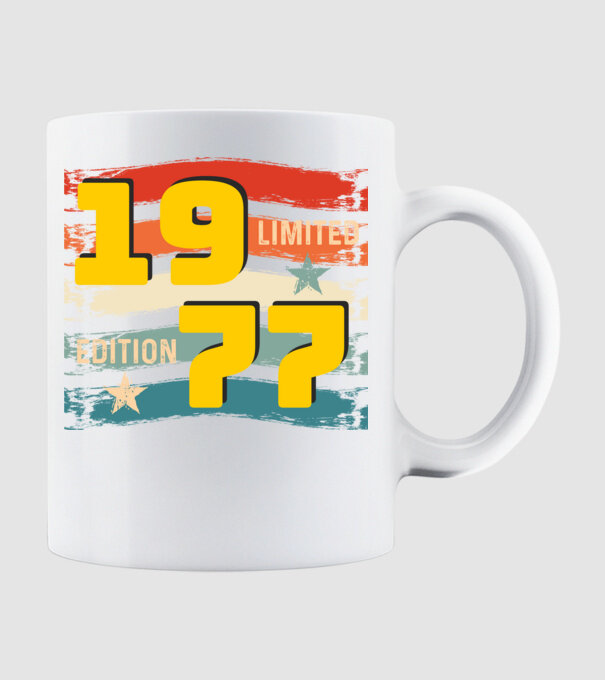 retró évszám, limited edition dátum, vintage stílus, 1977 minta fehér pólón