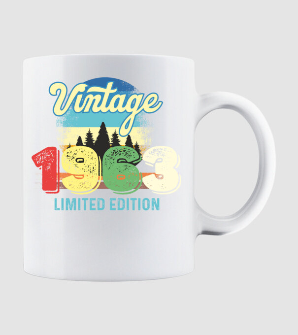 vintage évszám, limited edition, 1963-ban születetteknek minta fehér pólón