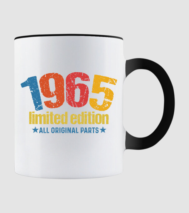 1965 limited edition ,all original parts, retro születésnapi évszám minta fekete pólón