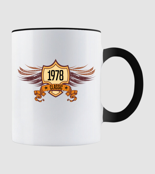 classic szülinapi embléma 1978 minta fekete pólón