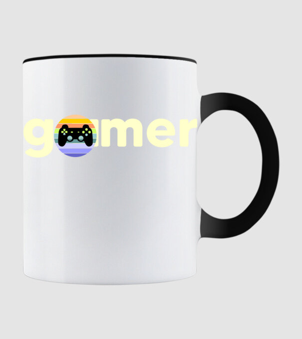 gamer felirat minta fekete pólón