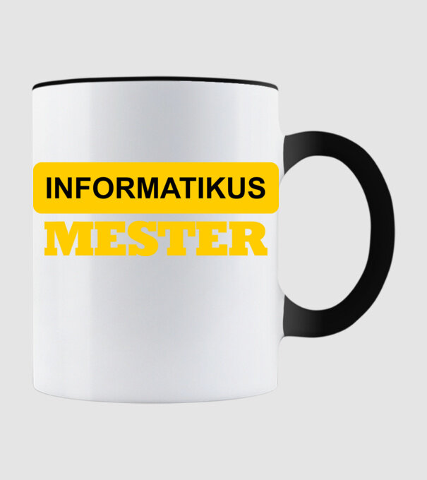 INFORMATIKUS MESTER minta fekete pólón