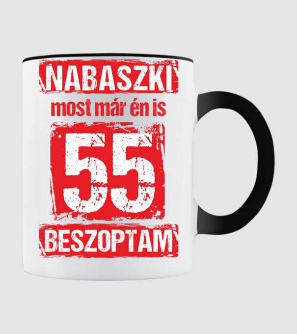 NABASZKI MOST MÁR ÉN IS BESZOPTAM 55 ÉVES VAGYOK minta fekete pólón