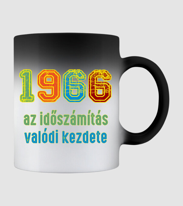 az időszámítás valódi kezdete 1966 minta fekete pólón