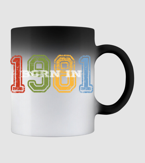 born in 1981 születésnapi felirat minta fekete pólón