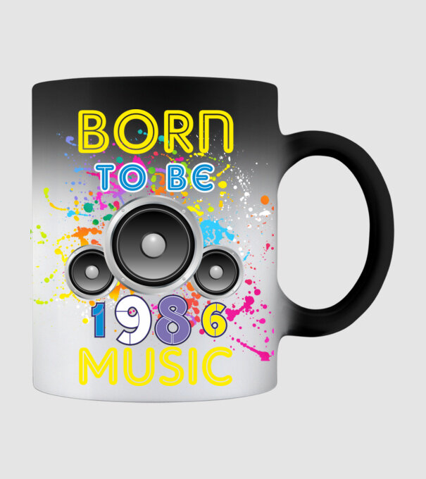 born to be music születésnapi DJ ,1986-ban született minta fekete pólón