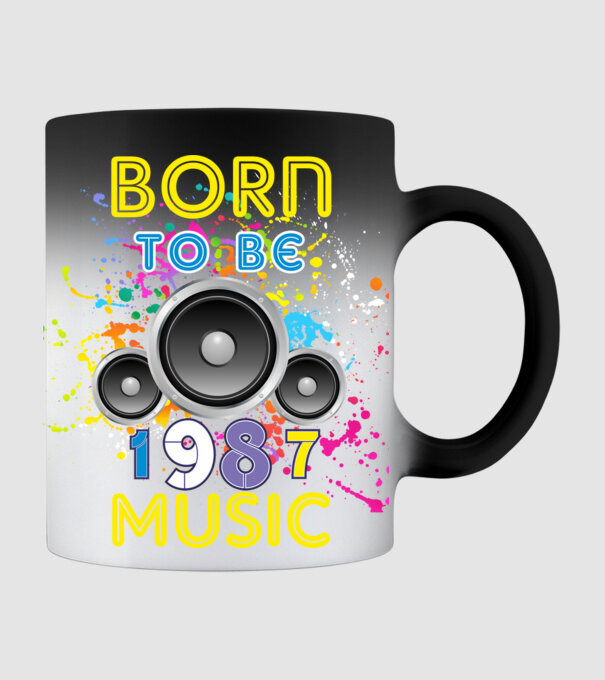 born to be music születésnapi DJ ,1987-ben született minta fekete pólón