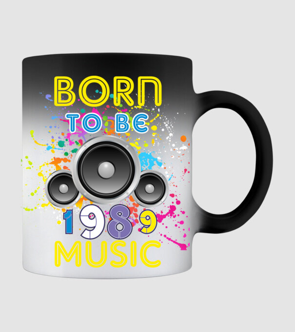 born to be music születésnapi DJ ,1989-ben született minta fekete pólón