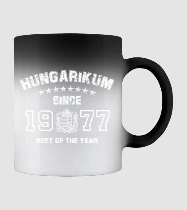 hungarikum since 1977 best of the year, magyar címer minta fekete pólón