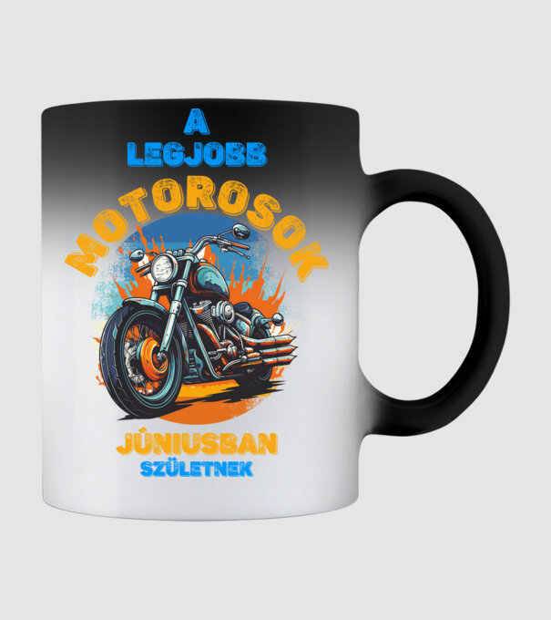 legjobb motorosok JÚNIUSBAN születnek minta fekete pólón