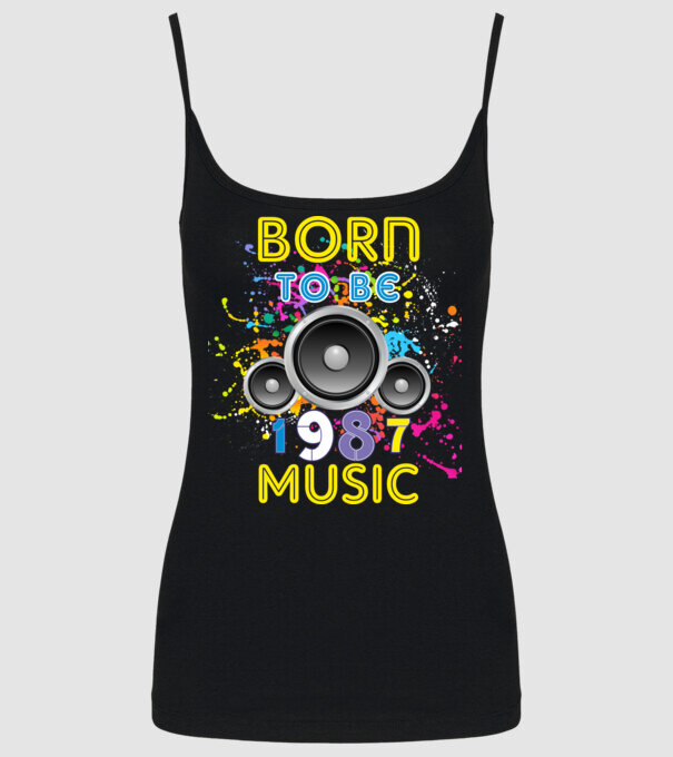 born to be music születésnapi DJ ,1987-ben született minta fekete pólón