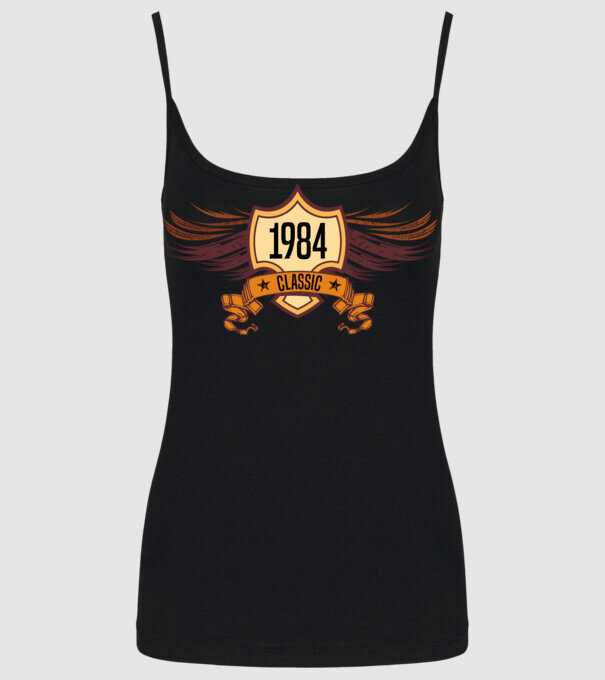 classic szülinapi embléma 1984 minta fekete pólón