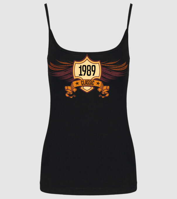classic szülinapi embléma 1989 minta fekete pólón