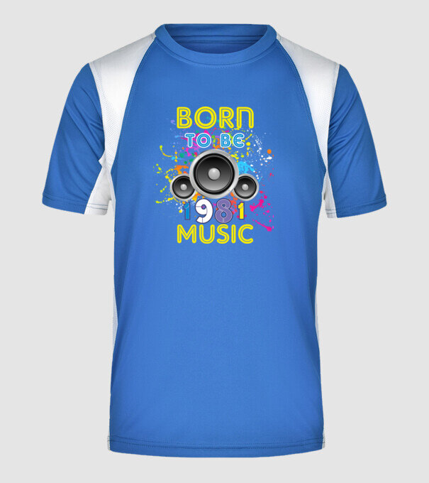 born to be music születésnapi DJ ,1981-ben született minta királykék pólón