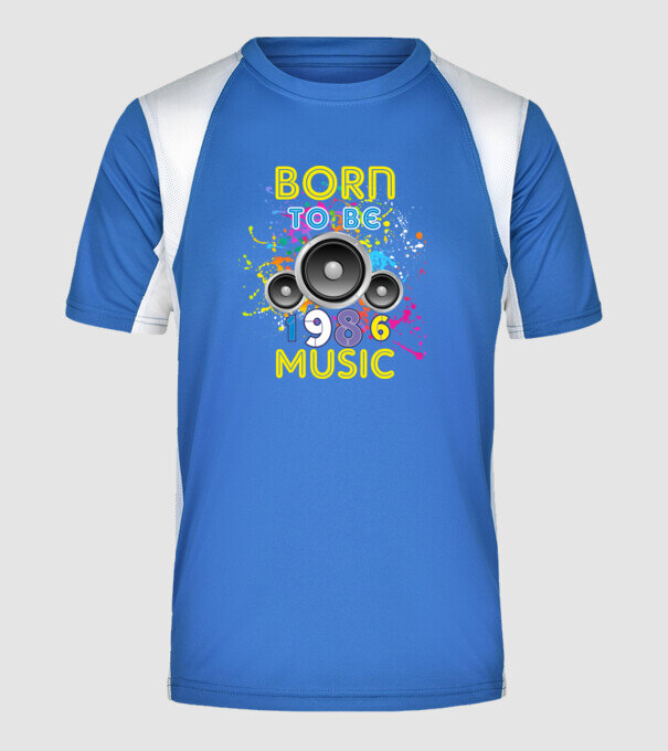 born to be music születésnapi DJ ,1986-ban született minta királykék pólón