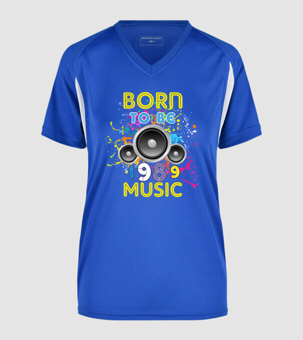 born to be music születésnapi DJ ,1989-ben született minta királykék pólón
