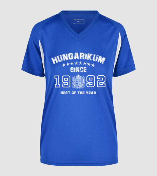 hungarikum since 1992 best of the year, magyar címer minta királykék pólón