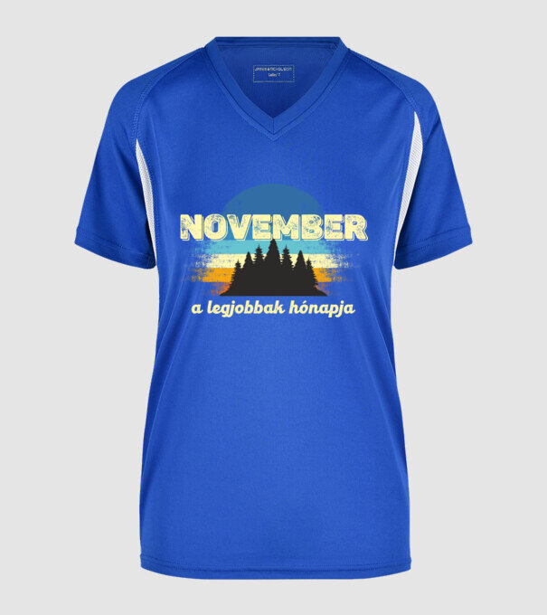 november a legobbak hónapja, novemberben születetteknek minta királykék pólón