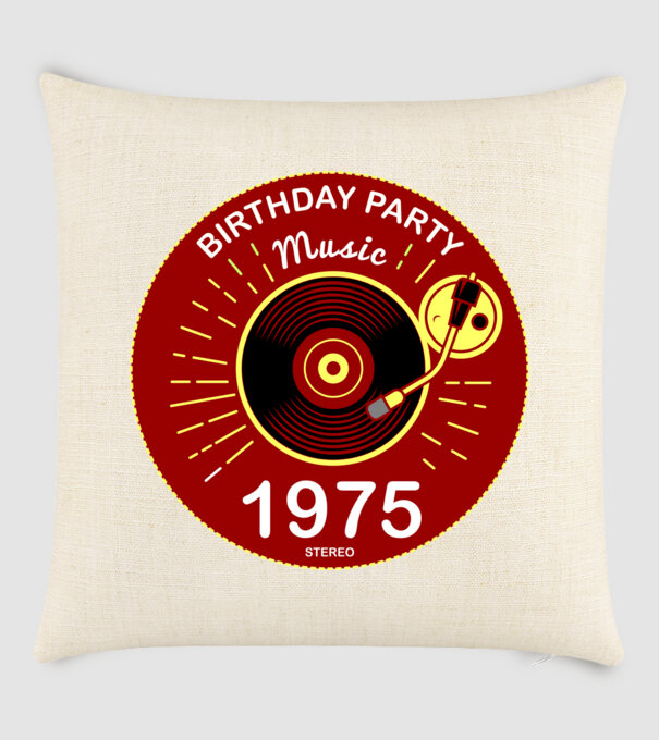 BIRTHDAY PARTY MUSIC, BAKELIT LEMEZJÁTSZÓ 1975 STEREO minta homokszín pólón