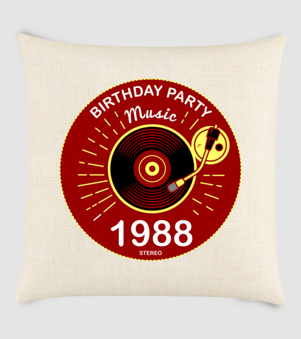 BIRTHDAY PARTY MUSIC, BAKELIT LEMEZJÁTSZÓ 1988 STEREO minta homokszín pólón