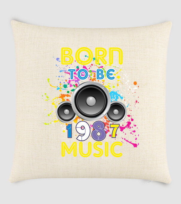 born to be music születésnapi DJ ,1987-ben született minta homokszín pólón