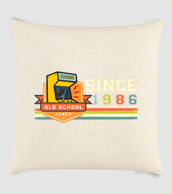 old school gamer, since 1986. régi játékos, szültésnap, 1986 minta homokszín pólón