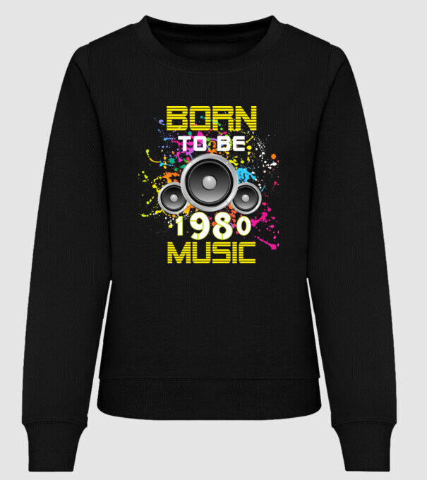 born to be music 1980-ban született minta fekete pólón