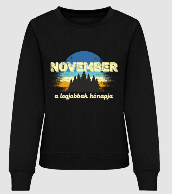 november a legobbak hónapja, novemberben születetteknek minta fekete pólón