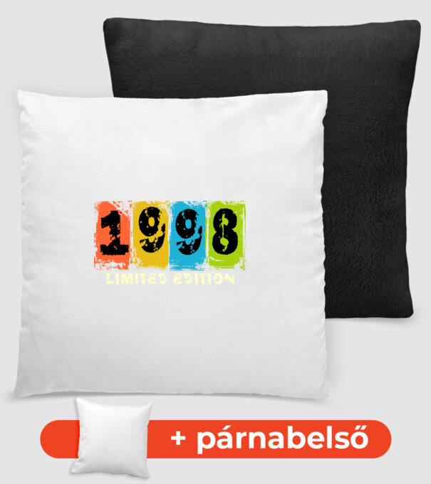grunge évszám, limited edition felirattal, születésnapi dátum, 1998 minta fekete pólón
