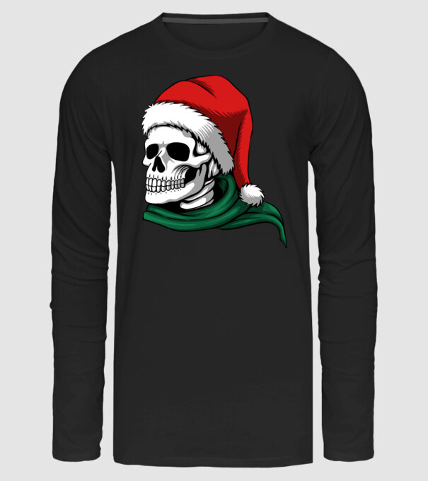 skeleton christmas minta fekete pólón