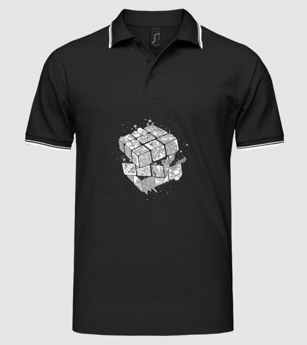 rubik_kocka minta fekete pólón