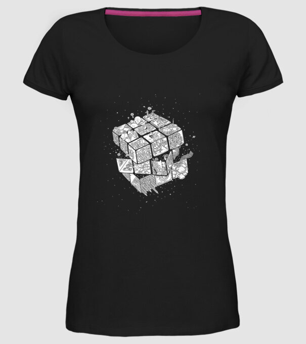 rubik_kocka minta fekete pólón