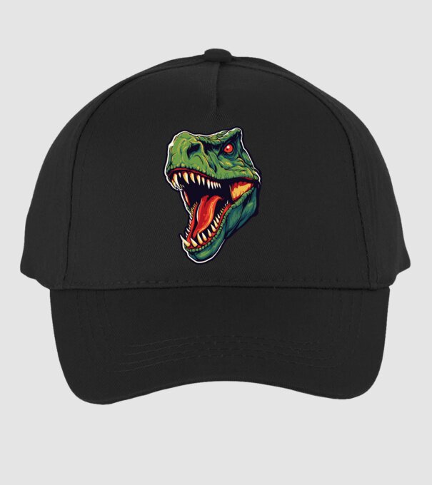 Dino minta fekete pólón