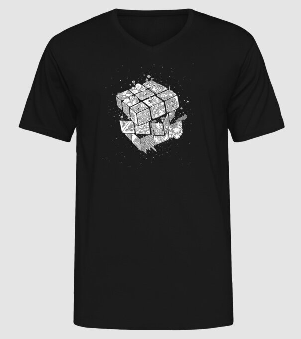 rubik_kocka minta fekete pólón