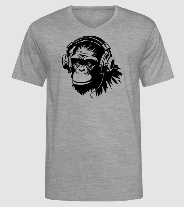 Gorilla Gamer minta szürke pólón