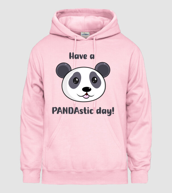 panda minta világos rózsaszín pólón