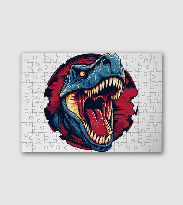 Dinoszaurusz minta fehér pólón
