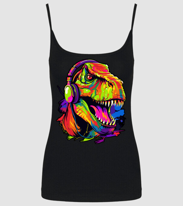 Dino minta fekete pólón